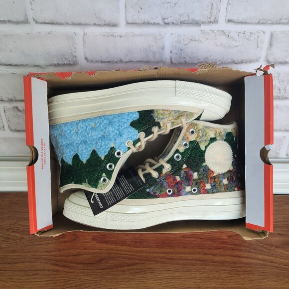 ❤️Converse Upcycle Chuck 70 Hi Crochet Blankets Sz 8.5 Men Premium Shoes A09228C - Picture 8 of 12